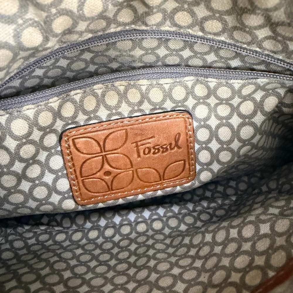 Fossil Ivy Leather Bag Brown Crossbody Messenger Bag